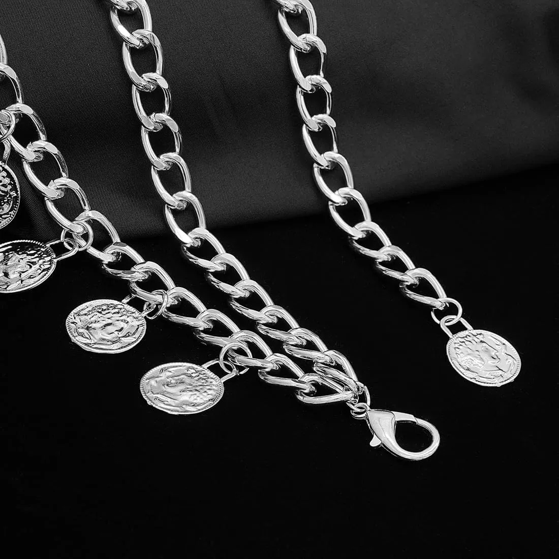 Punk Rock Metal Chunky Waist Chain Belt Buckle Type Jewelry Belly Chain for Women
