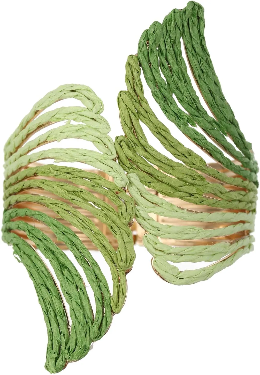 Raffia Wing Cuff Bracelet for Women, Colorful Angel Wing Bangle Wide Chunky Wrist Cuff Bracelet