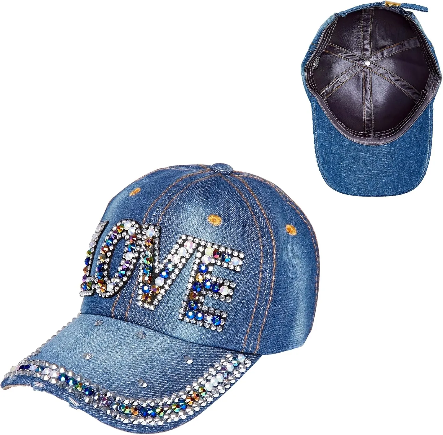 Red by Kiss Satin-Lined Baseball Cap, Comfortable Fit Adjustable Hat, Hair Protection Unique Designs