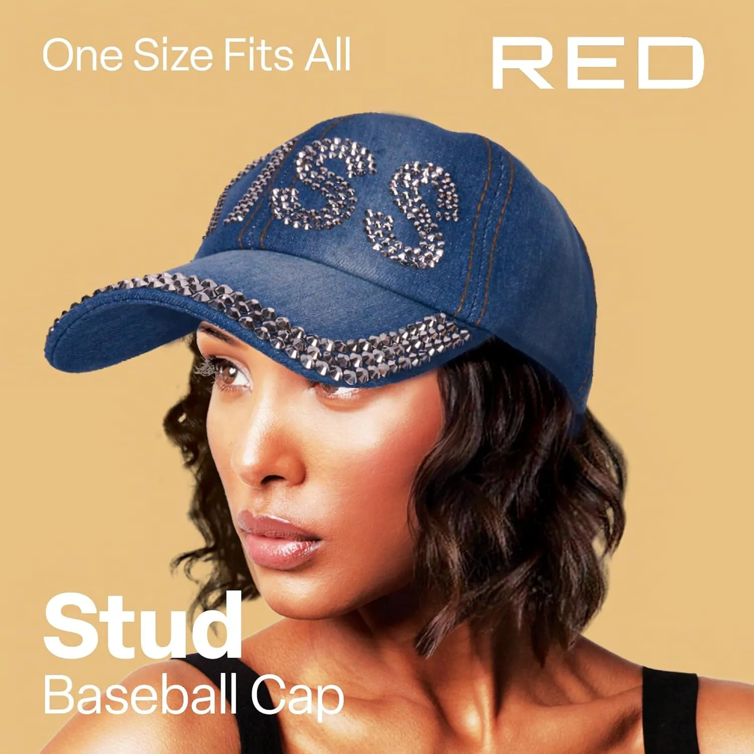 Red by Kiss Satin-Lined Baseball Cap, Comfortable Fit Adjustable Hat, Hair Protection Unique Designs