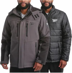 Reebok Men's Winter Coat ?CSoftshell Jacket with Removable Puffer Coat ?C System Ski Jacket for Men (M-XXL)