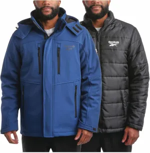 Reebok Men's Winter Coat ?CSoftshell Jacket with Removable Puffer Coat ?C System Ski Jacket for Men (M-XXL)