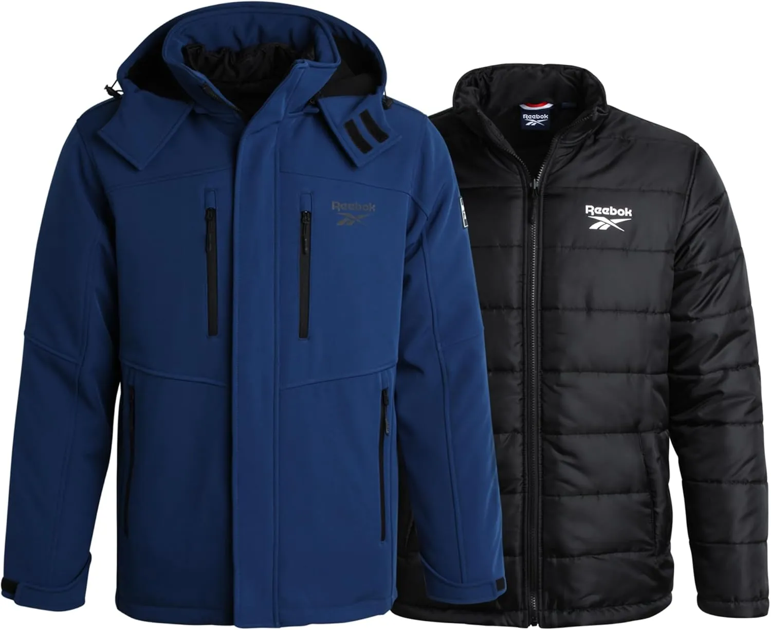 Reebok Men's Winter Coat ?CSoftshell Jacket with Removable Puffer Coat ?C System Ski Jacket for Men (M-XXL)