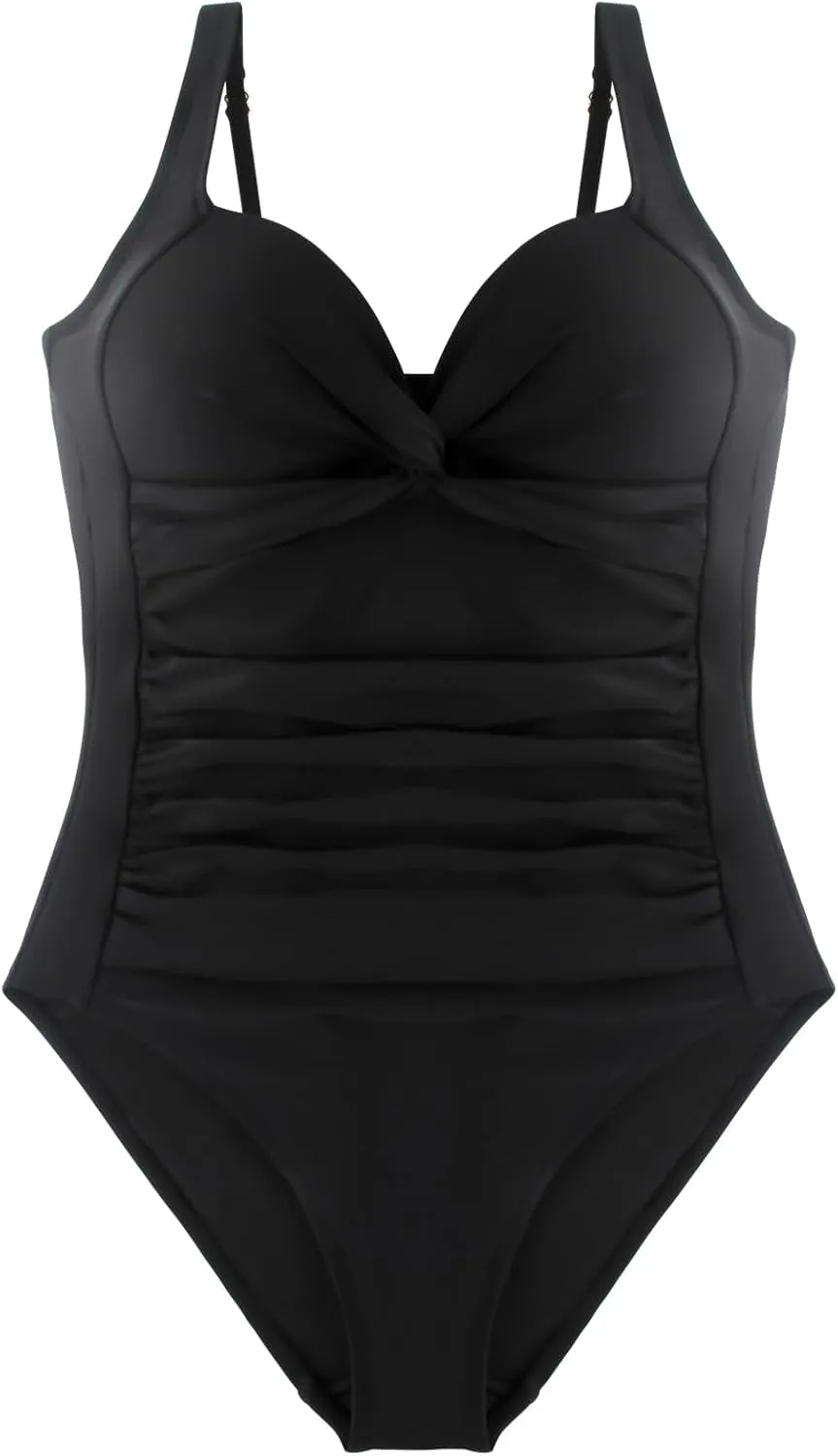 RELLECIGA Womens Tummy Control One Piece Swimsuits Slimming Molded Cup Push Up Bathing Suit