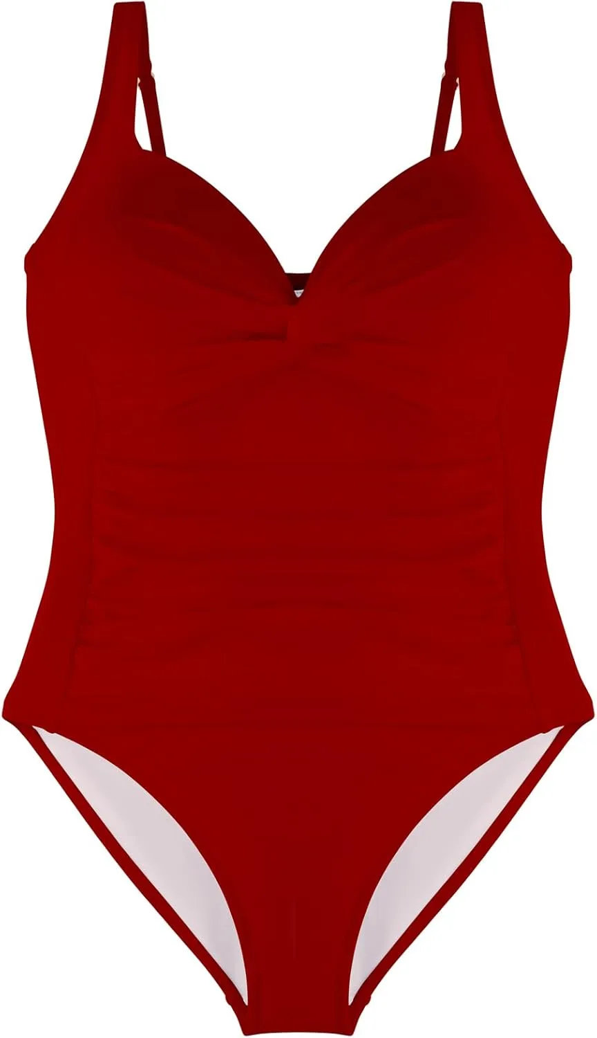 RELLECIGA Womens Tummy Control One Piece Swimsuits Slimming Molded Cup Push Up Bathing Suit