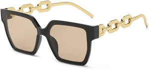 Retro Large Frame Sunglasses Male Chain Leg Fashion Accessories Sun Glasses Female