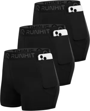 Runhit 3" Volleyball Shorts Womens 3 Pack Compression Shorts for Women Spandex Shorts Women Workout Athletic Yoga Gym