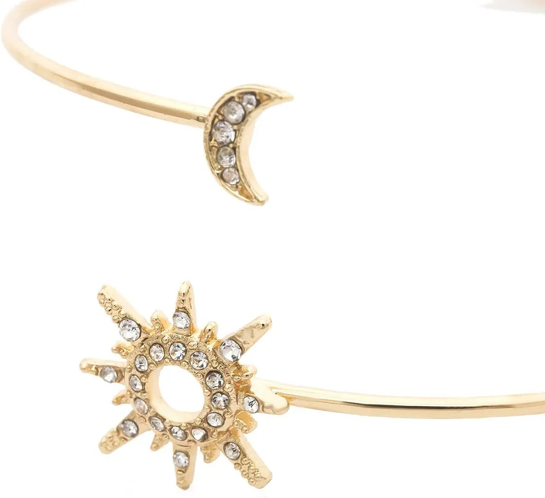 SANDOO Minimalist Gold Arm Bracelet - Layered Armband Armlet Jewelry