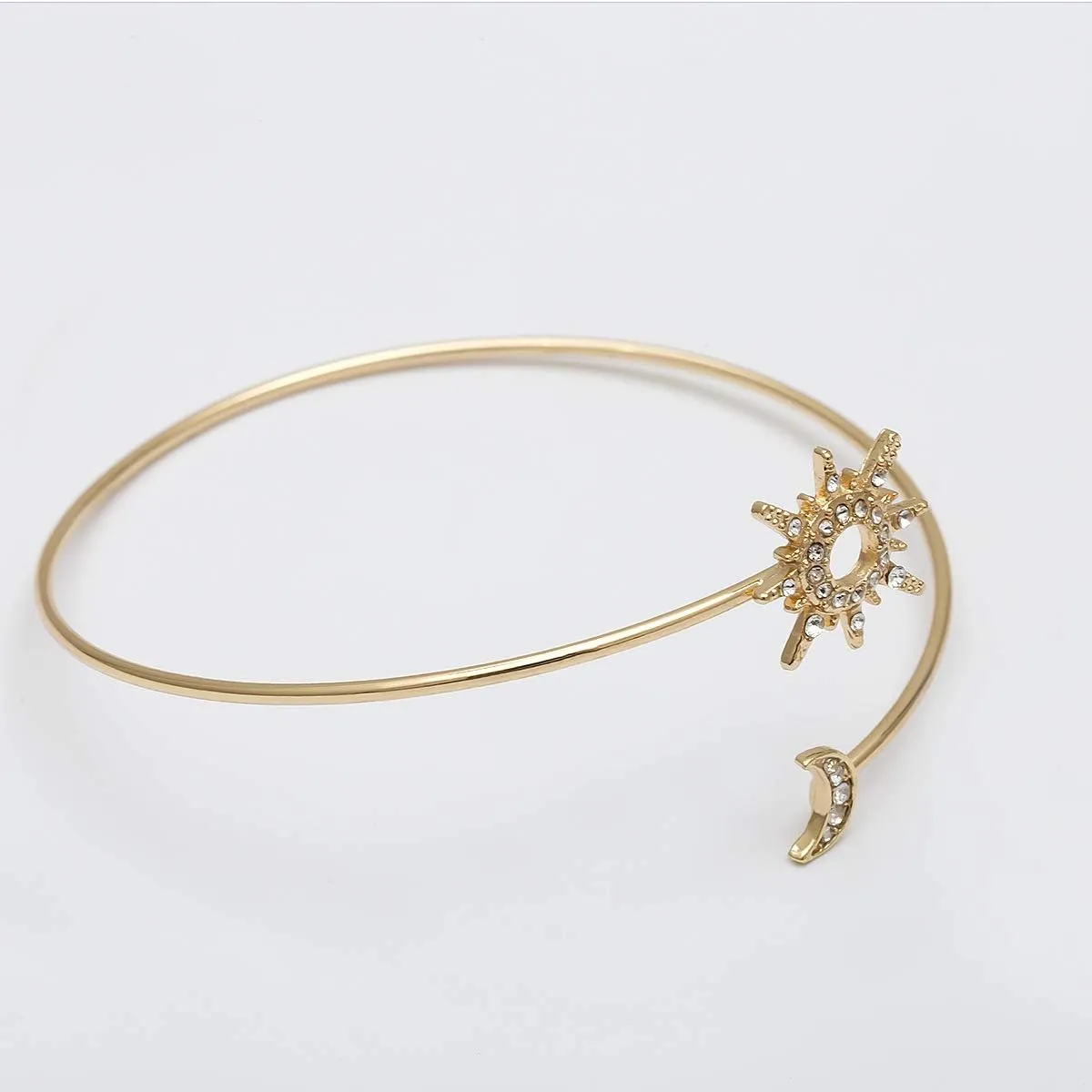 SANDOO Minimalist Gold Arm Bracelet - Layered Armband Armlet Jewelry