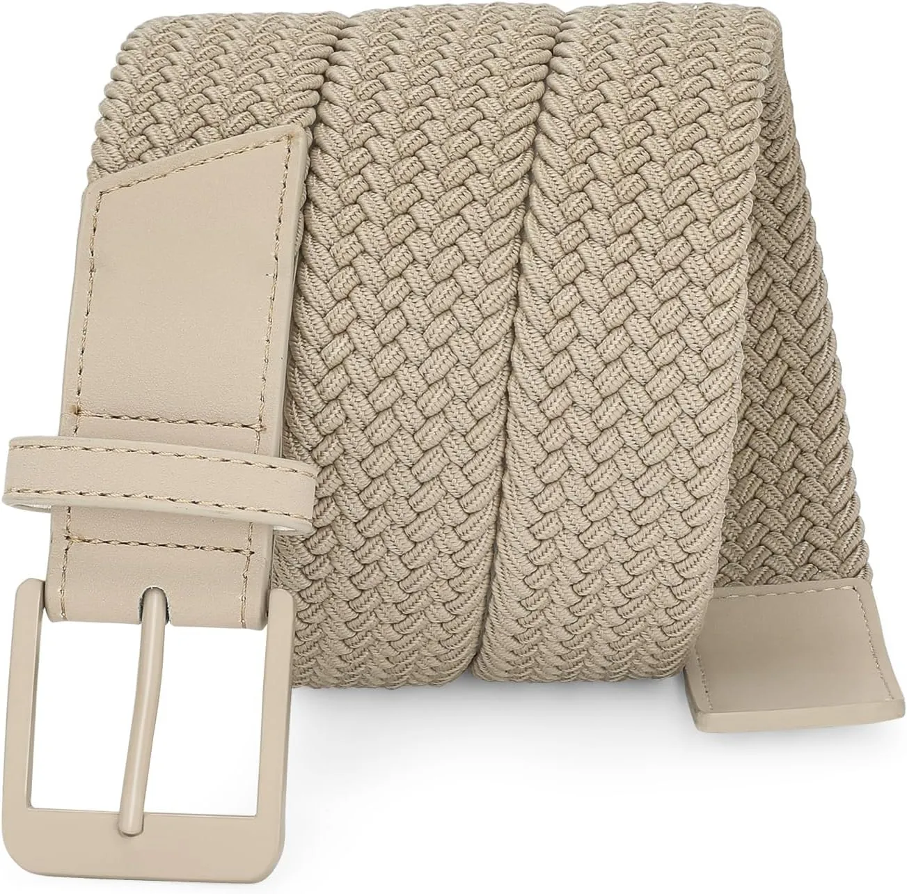 SANSTHS Elastic Braided Golf Belt for Men Women, Stretch Webbing Belt with Metal Buckle for Golf Travel Casual Wear