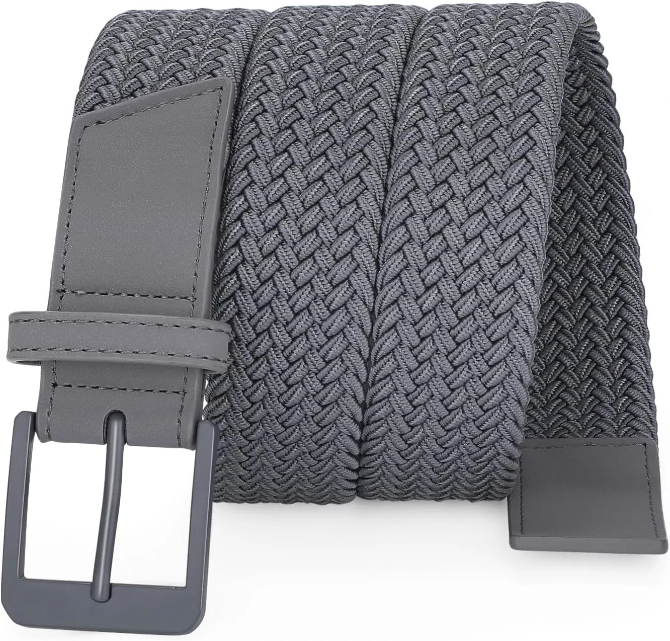 SANSTHS Elastic Braided Golf Belt for Men Women, Stretch Webbing Belt with Metal Buckle for Golf Travel Casual Wear