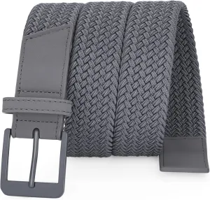 SANSTHS Elastic Braided Golf Belt for Men Women, Stretch Webbing Belt with Metal Buckle for Golf Travel Casual Wear
