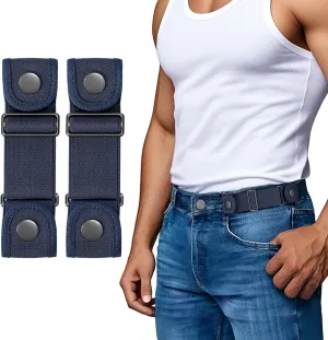 SANSTHS No Buckle Belts for Men Women, Stretch Elastic No Buckle Belt Invisible Buckleless Belt for Jeans