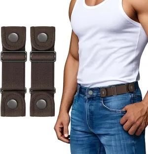 SANSTHS No Buckle Belts for Men Women, Stretch Elastic No Buckle Belt Invisible Buckleless Belt for Jeans