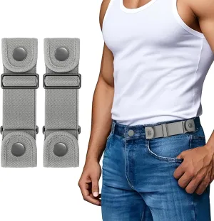 SANSTHS No Buckle Belts for Men Women, Stretch Elastic No Buckle Belt Invisible Buckleless Belt for Jeans