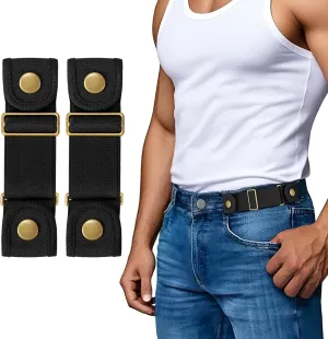 SANSTHS No Buckle Belts for Men Women, Stretch Elastic No Buckle Belt Invisible Buckleless Belt for Jeans