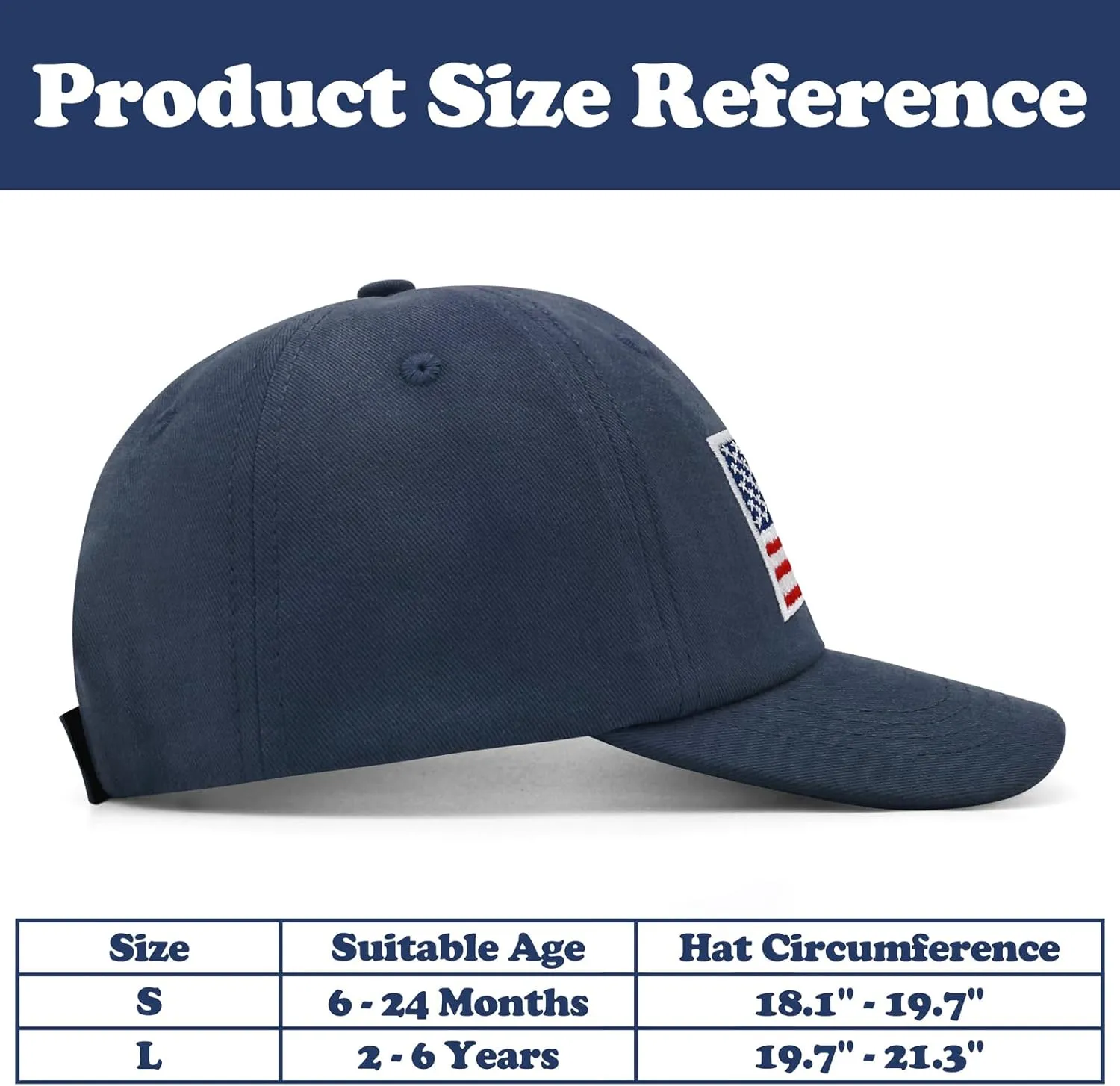 Sarfel Toddler Baseball Cap - USA Flag Design, American Style, Infant & Kids Sizes