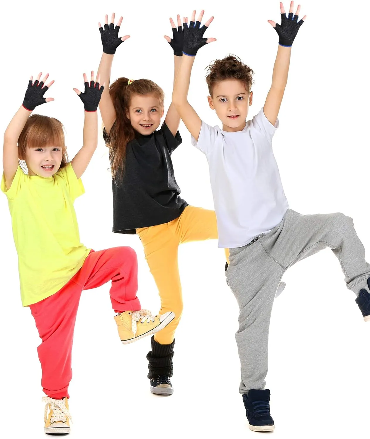 SATINIOR 4 Pairs Kids Half Finger Cycling Gloves Non Slip Sports Gloves for Summer Outdoor Sports Children