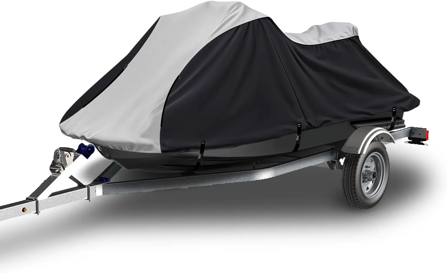 Seal Skin Covers Heavy Duty Jet Ski Cover Marine Grade Waterproof UV Resistant PWC Cover for 4 Seater Compatible with Yamaha Sea-Doo Kawasaki fits 136"-145"