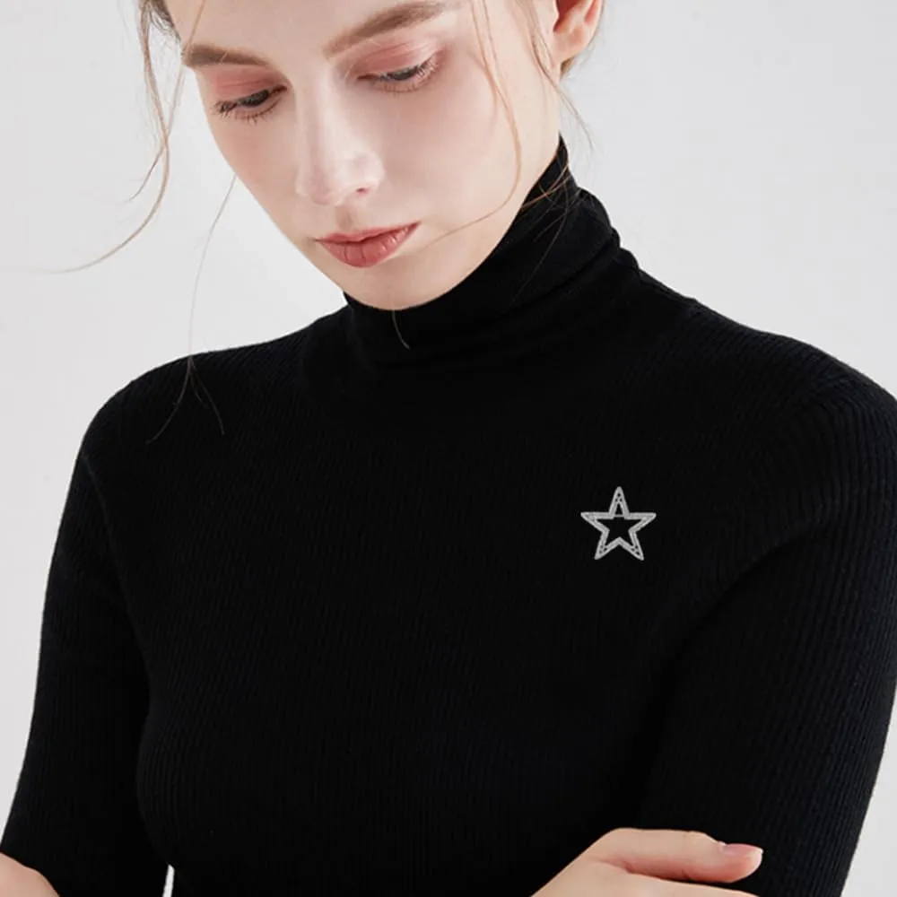 Shiny Rhinestone Star Brooch Pin for Women Men Corsage Brooches Lapel Pins Scarf Shawl Clip Bouquet Badge Boutonniere Corsage Dainty Accessories for Wedding Party Jewelry
