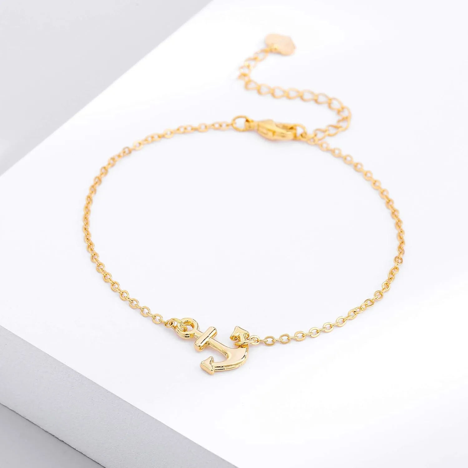 S.J JEWELRY Friendship Gift Handmade Dainty Anklet 14K Gold Plated/Silver Plated Star Lucky Beads Lace Chain Adjustable Foot Chain for Womens