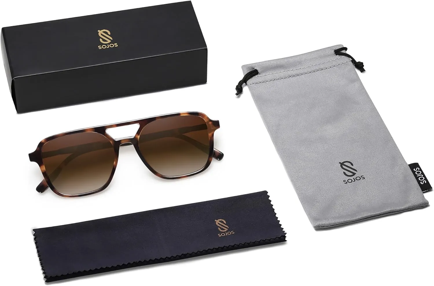 SOJOS Retro Aviator Sunglasses for Women Men,Trendy Rectangle Womens Mens Shades Sun Glasses SJ2202