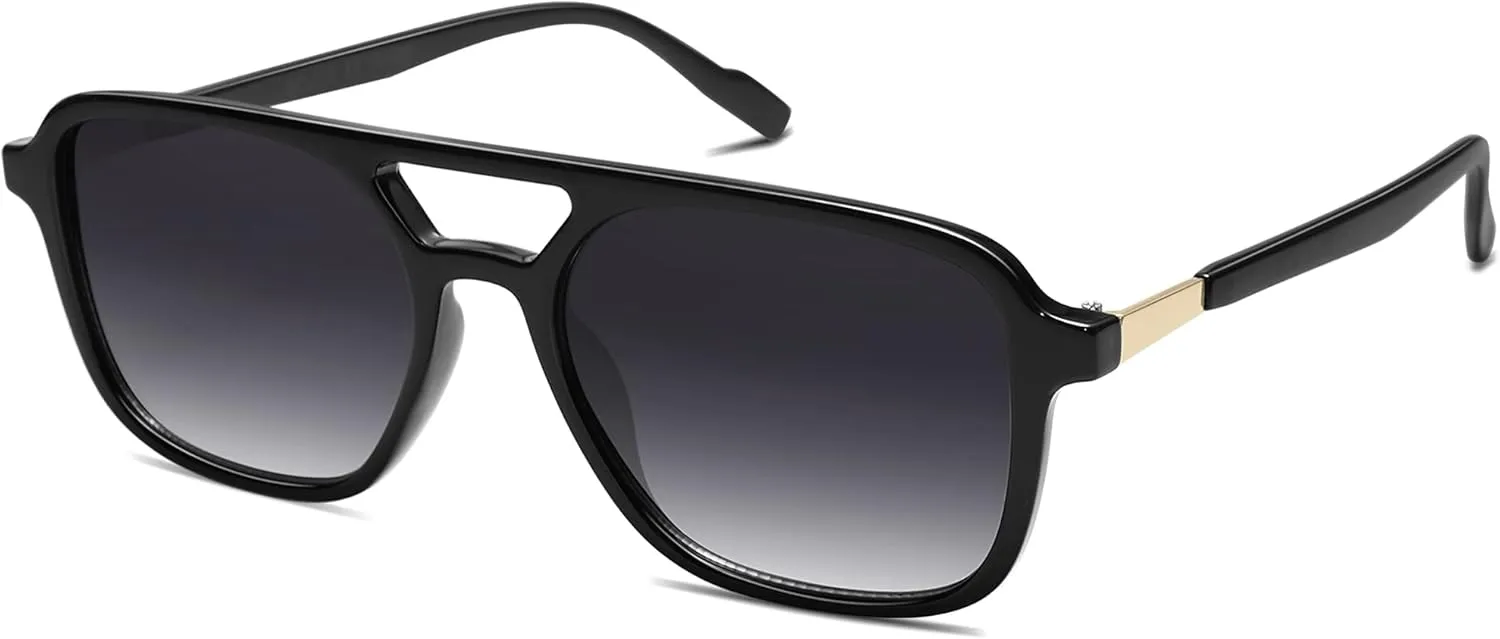 SOJOS Retro Aviator Sunglasses for Women Men,Trendy Rectangle Womens Mens Shades Sun Glasses SJ2202