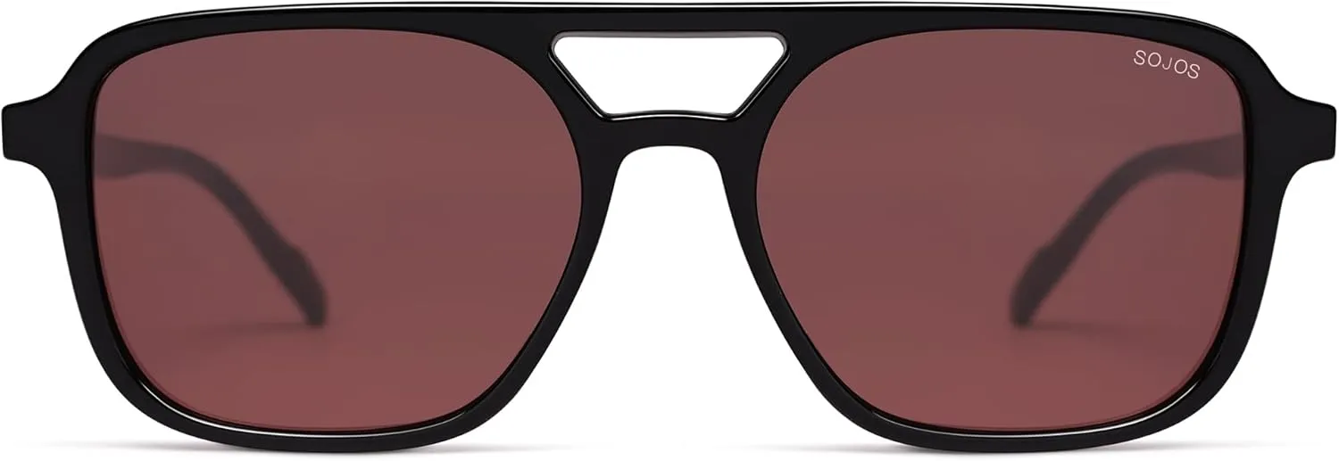 SOJOS Retro Aviator Sunglasses for Women Men,Trendy Rectangle Womens Mens Shades Sun Glasses SJ2202