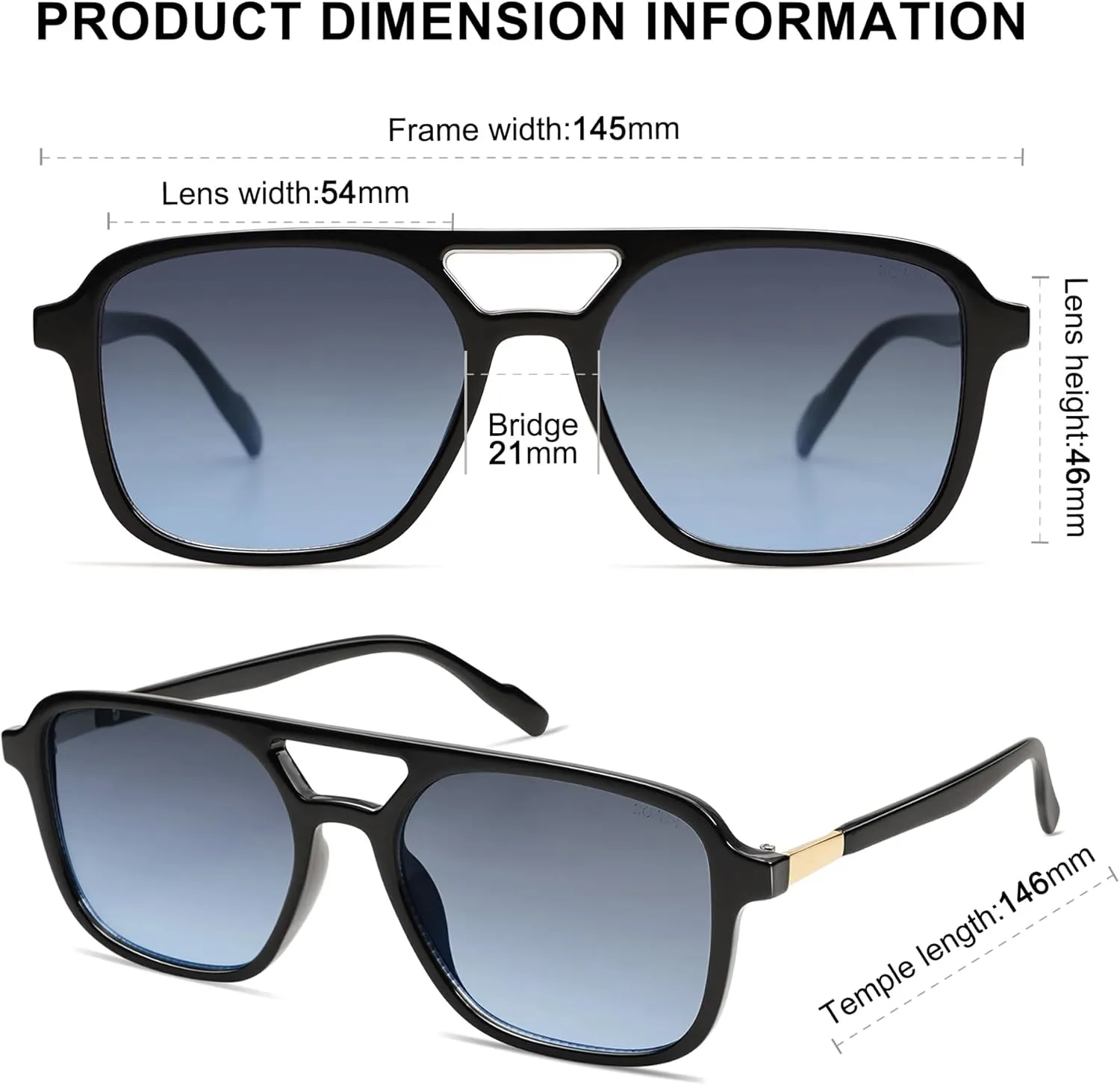 SOJOS Retro Aviator Sunglasses for Women Men,Trendy Rectangle Womens Mens Shades Sun Glasses SJ2202