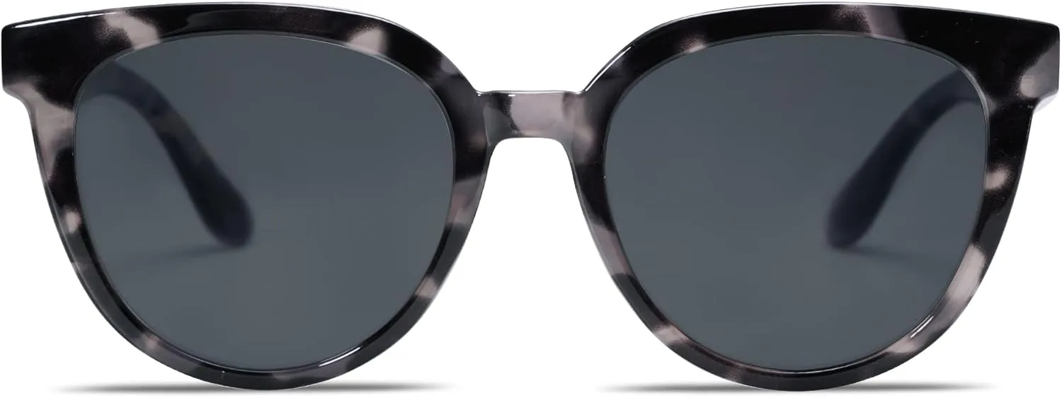 SOJOS Trendy Cat Eye Round Polarized Sunglasses for Women Fashion UV Protection Sunnies Sunglasses SJ2175