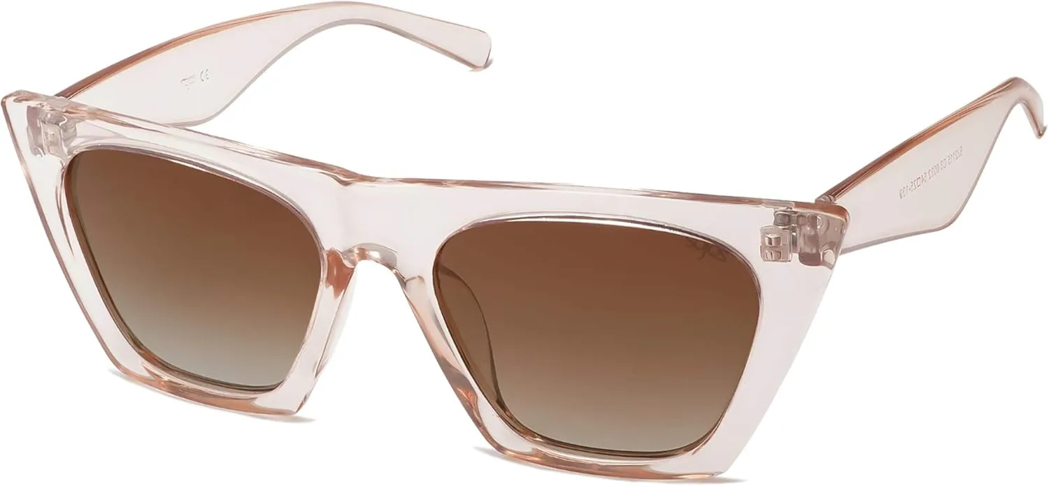 SOJOS Trendy Oversized Square Cateye Polarized Sunglasses Womens Big Frame Shades SJ2115