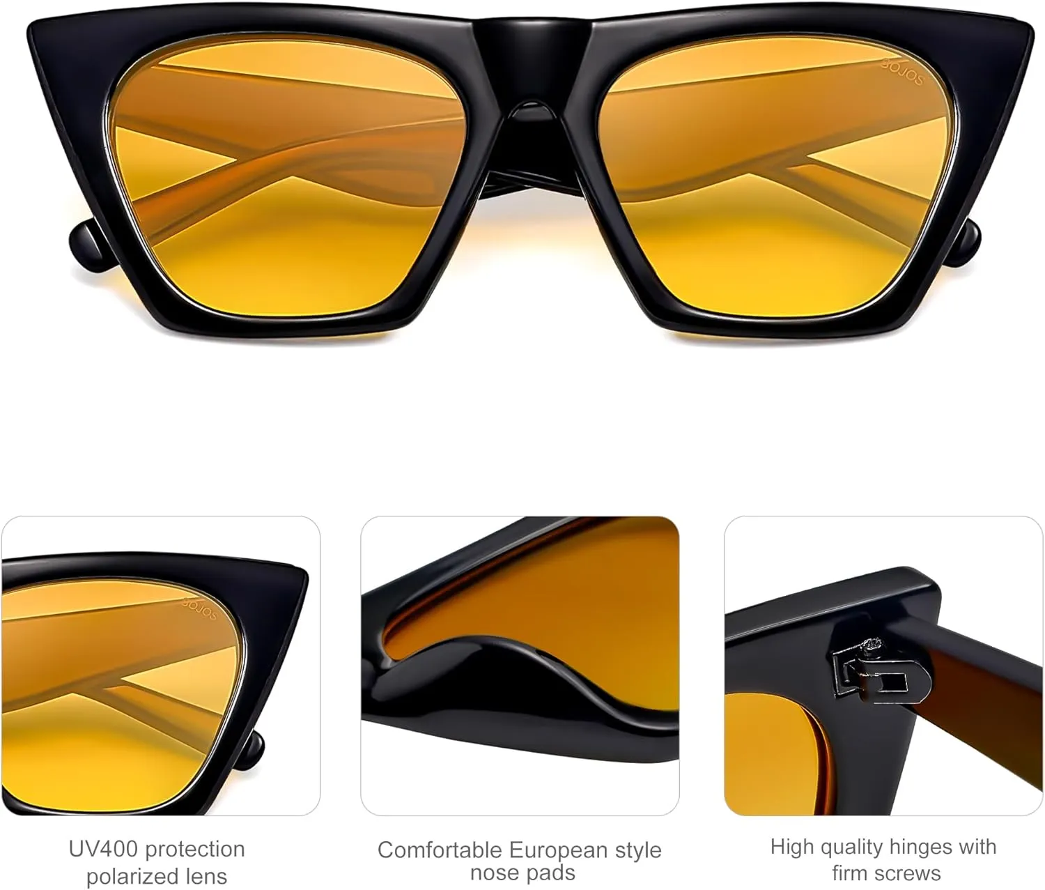 SOJOS Trendy Oversized Square Cateye Polarized Sunglasses Womens Big Frame Shades SJ2115
