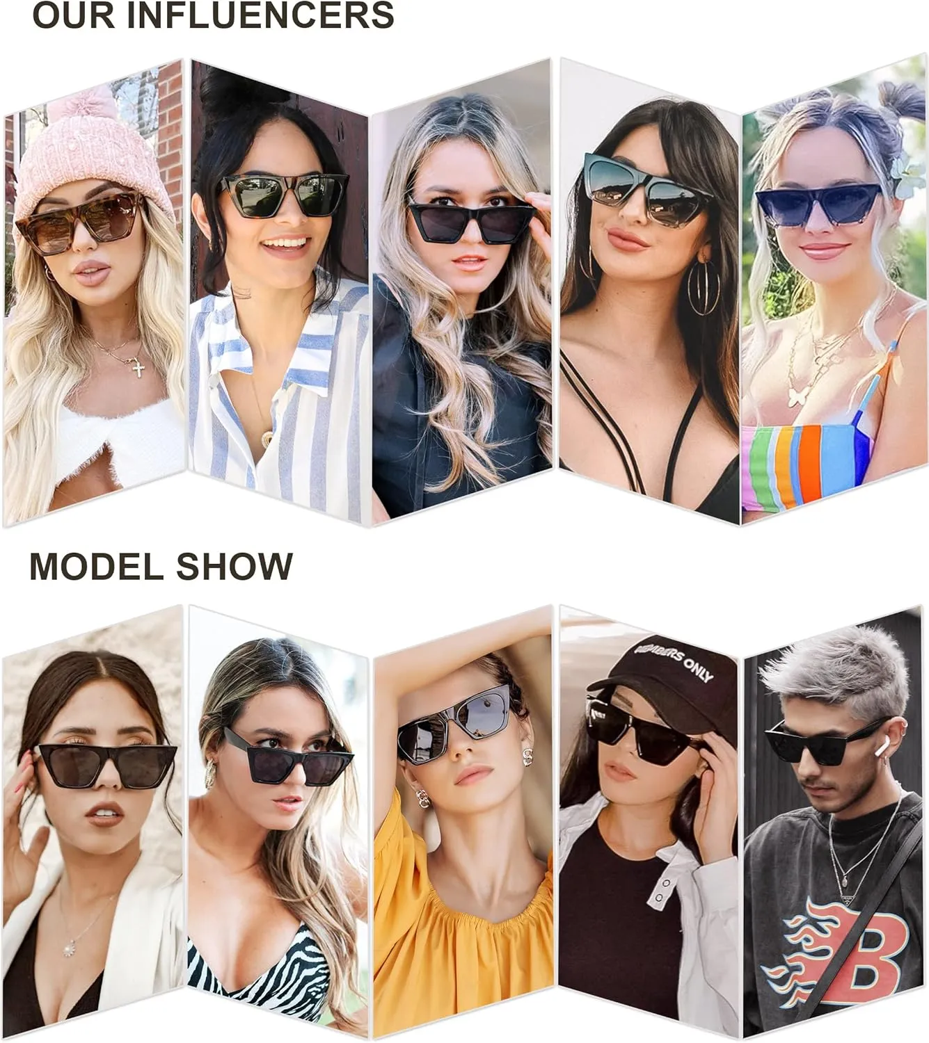 SOJOS Trendy Oversized Square Cateye Polarized Sunglasses Womens Big Frame Shades SJ2115