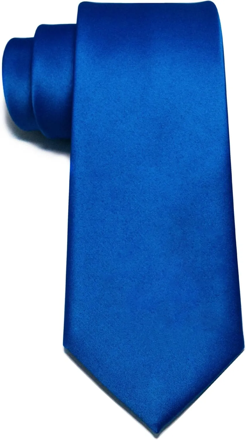 Solid Color Tie and Pocket Square with Cufflinks Set for Men