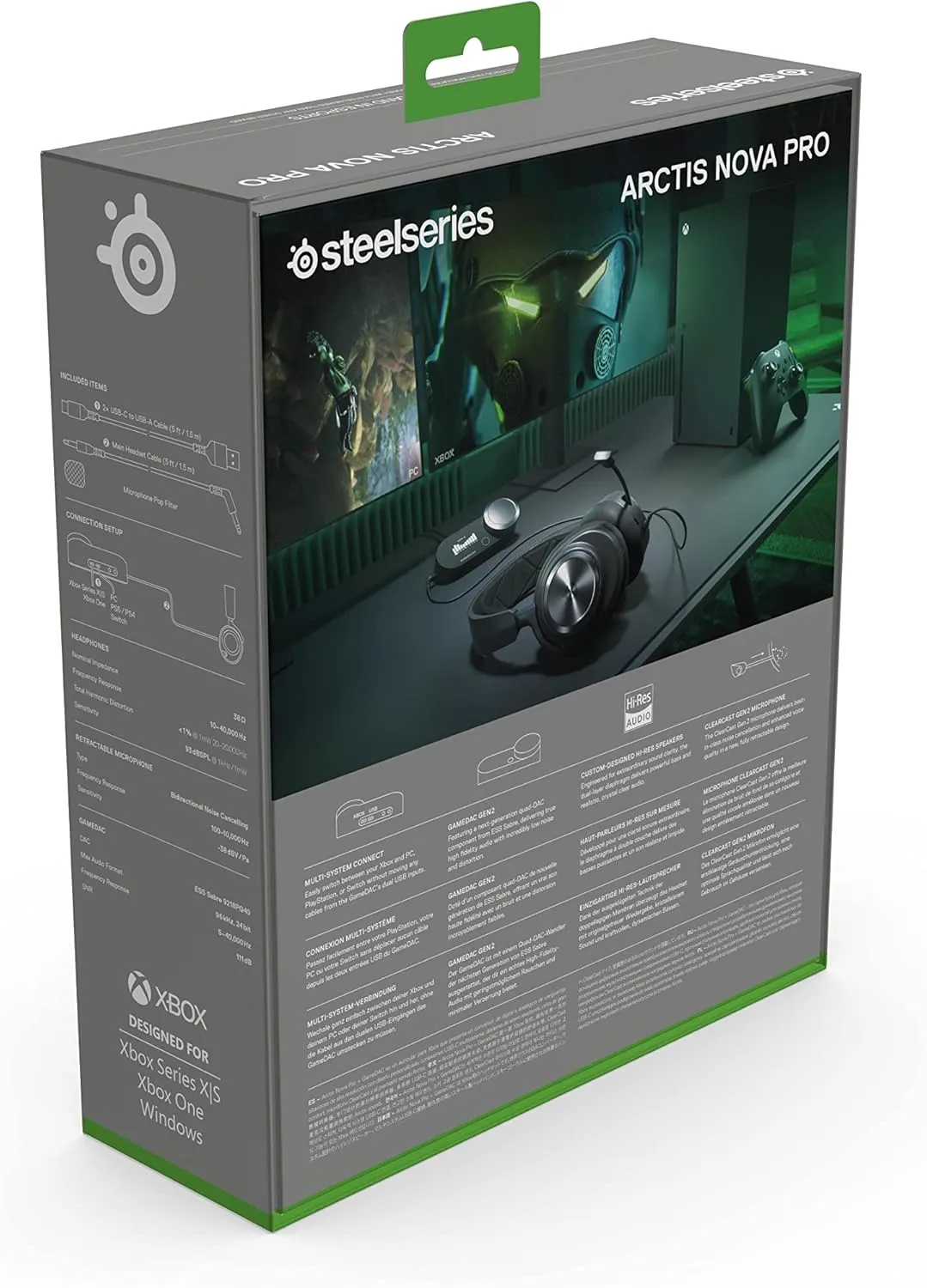 SteelSeries Arctis Nova Pro Wireless Xbox Multi-System Gaming Headset - Premium Hi-Fi Drivers - Active Noise Cancellation Infinity Power System - Stealth Mic - Xbox, PC, PS5, PS4, Switch, Mobile