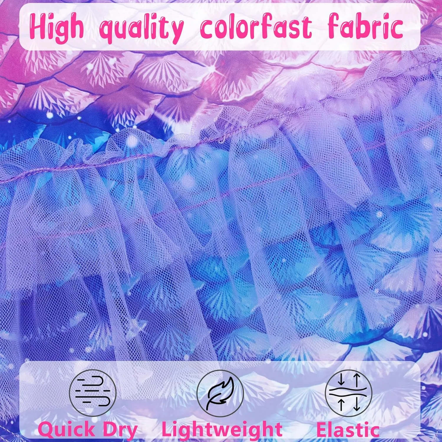 swimsobo Girls One Piece Swimsuit Colorful Mermaid Bathing Suit Cute Swimwear for 2-8 Years