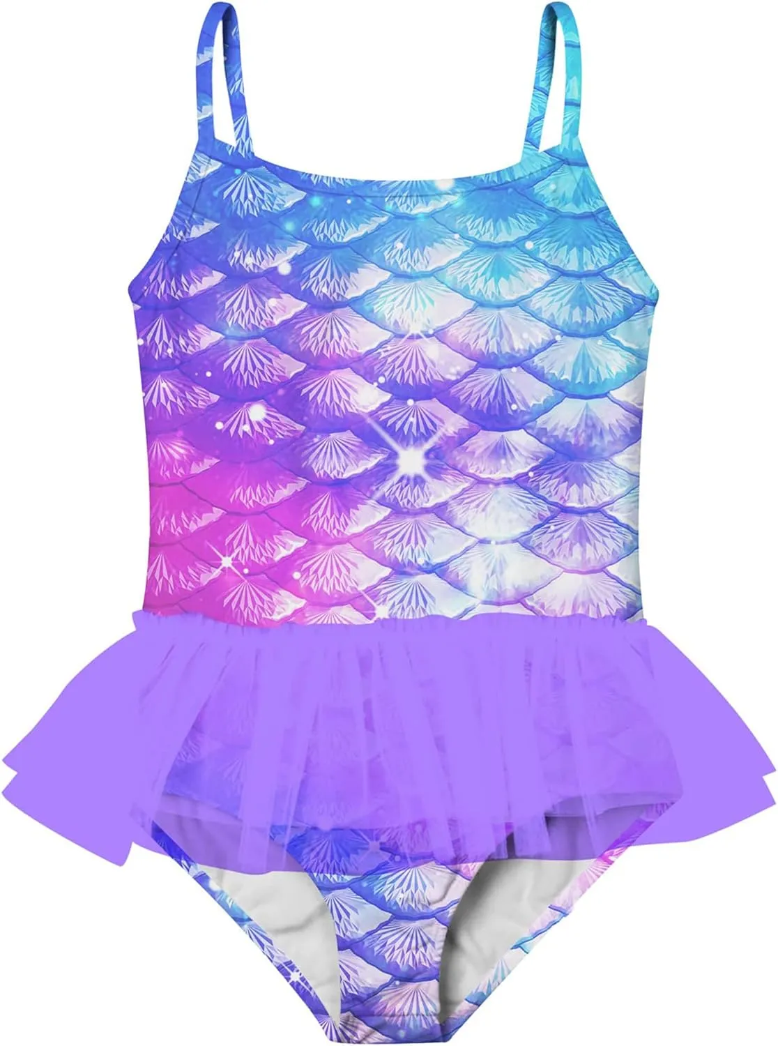 swimsobo Girls One Piece Swimsuit Colorful Mermaid Bathing Suit Cute Swimwear for 2-8 Years
