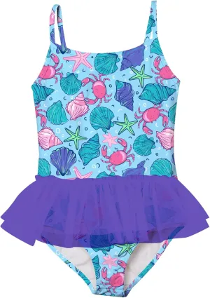 swimsobo Girls One Piece Swimsuit Colorful Mermaid Bathing Suit Cute Swimwear for 2-8 Years