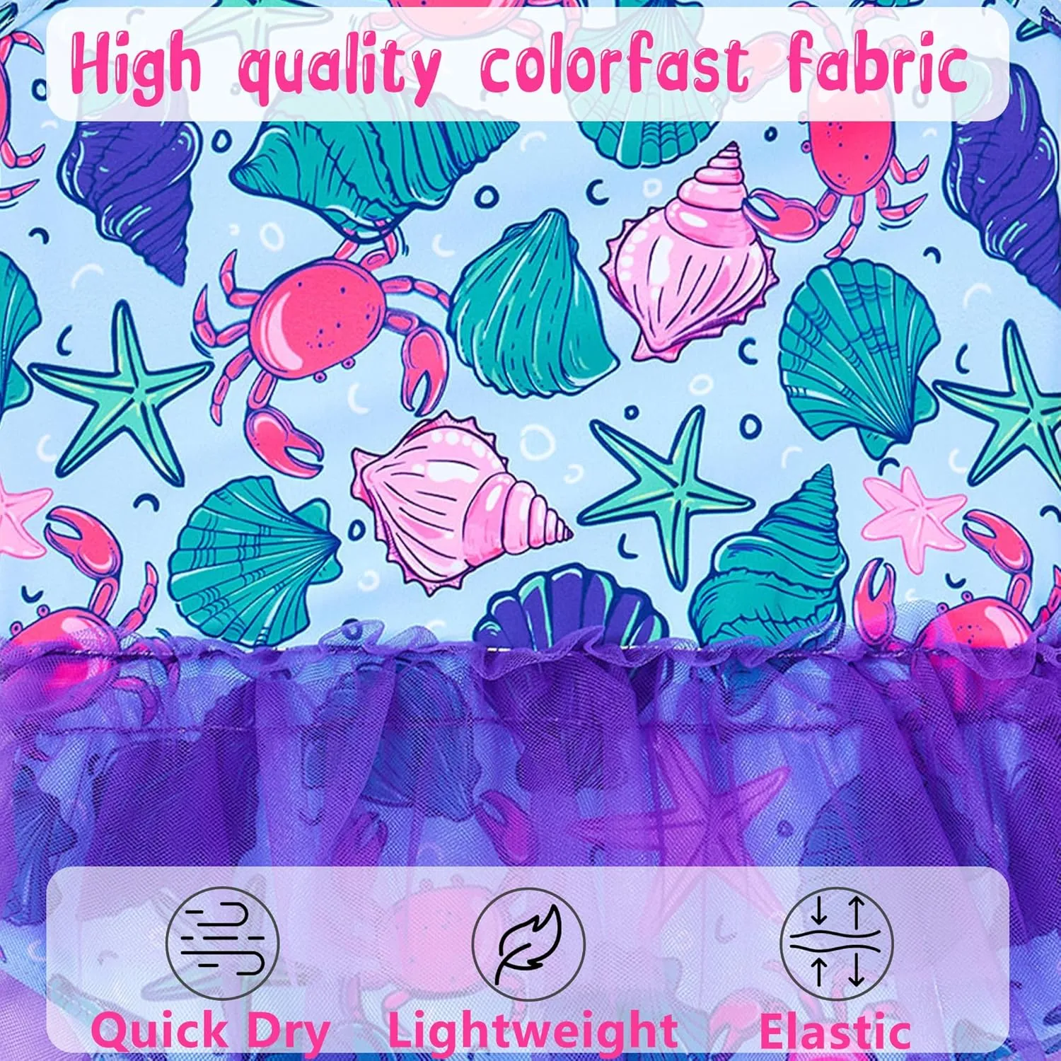 swimsobo Girls One Piece Swimsuit Colorful Mermaid Bathing Suit Cute Swimwear for 2-8 Years