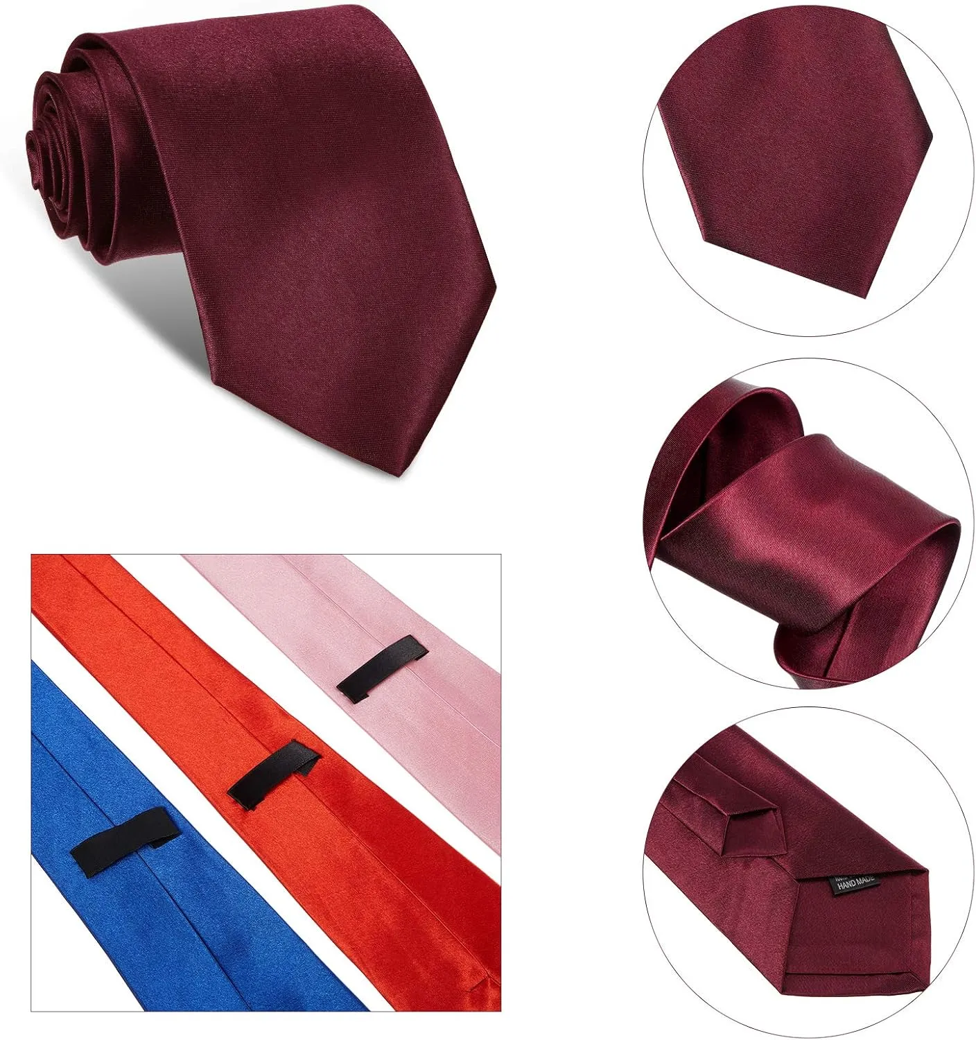 Syhood 12 Pieces Solid Satin Pure Color Ties Set Business Formal Necktie Tie for Men Formal Occasion Wedding