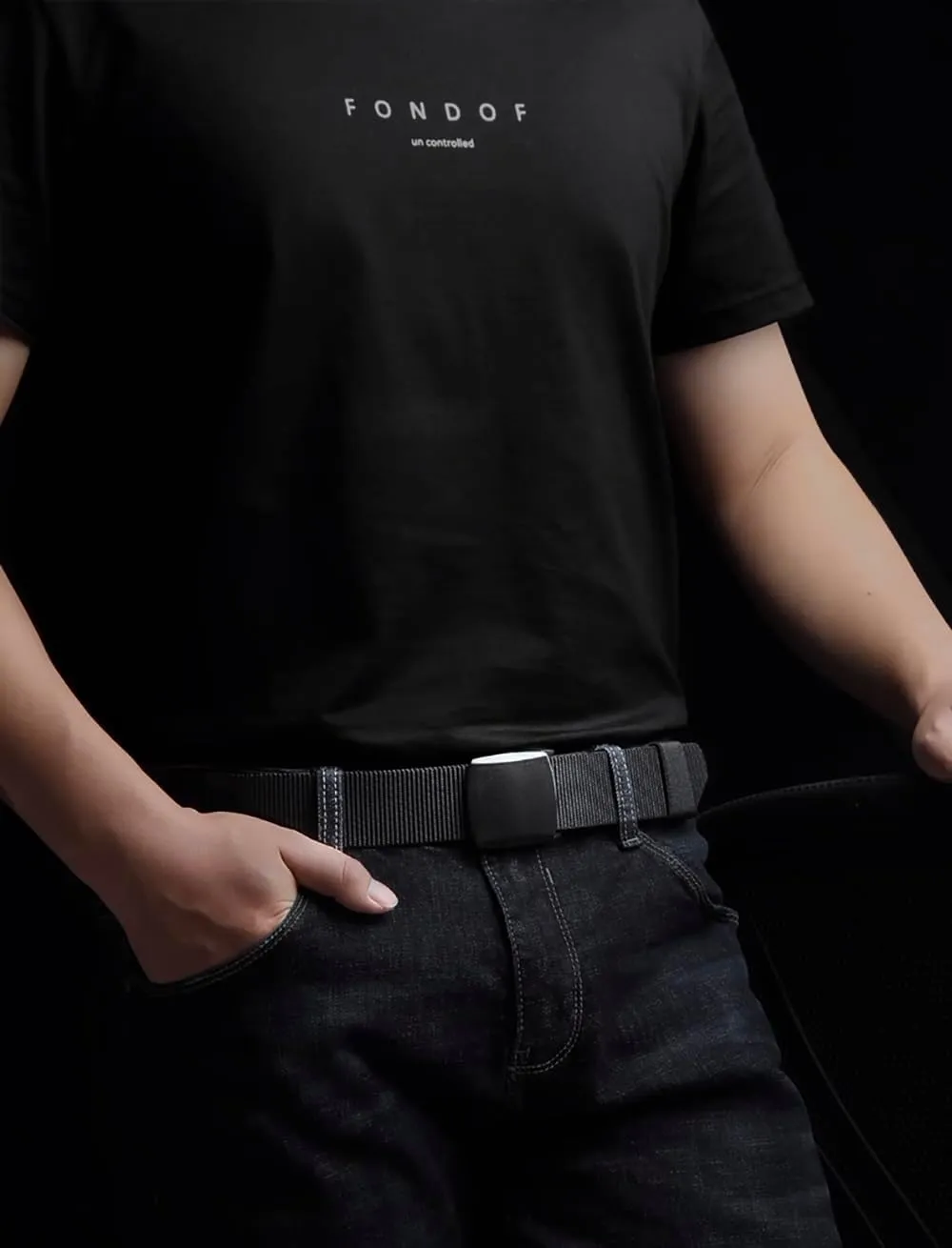 Tactical Nylon Belts for Men, Work Belt Adjustable Slide Plastic Buckle Web Canvas Belt for Outdoor, Airport friendly