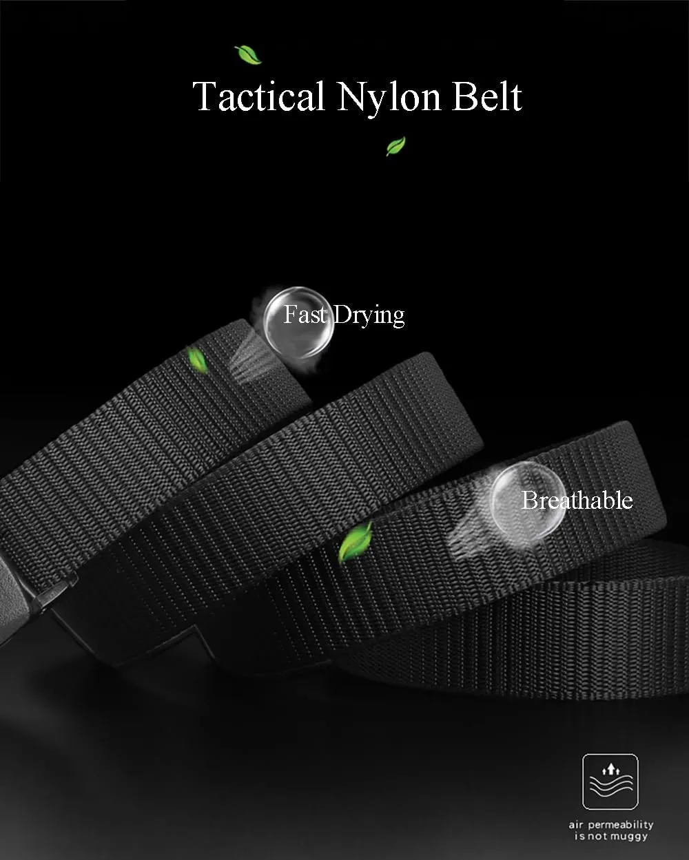 Tactical Nylon Belts for Men, Work Belt Adjustable Slide Plastic Buckle Web Canvas Belt for Outdoor, Airport friendly
