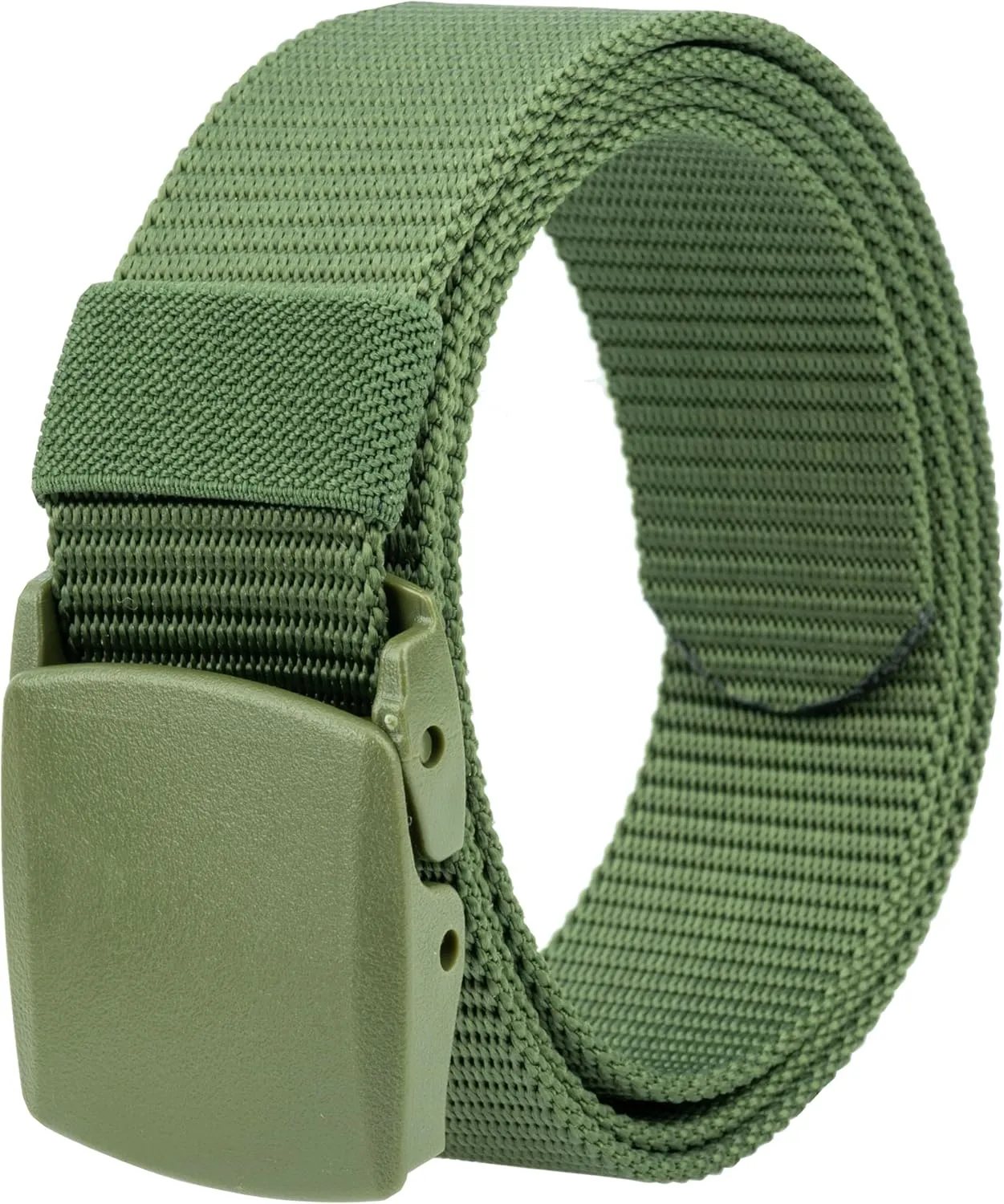Tactical Nylon Belts for Men, Work Belt Adjustable Slide Plastic Buckle Web Canvas Belt for Outdoor, Airport friendly