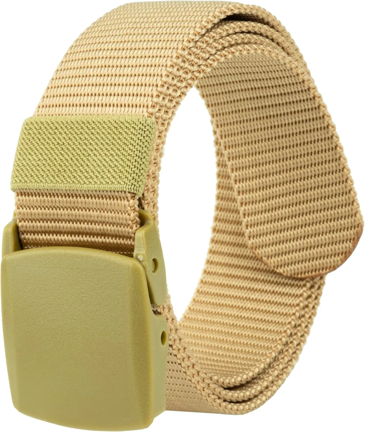Tactical Nylon Belts for Men, Work Belt Adjustable Slide Plastic Buckle Web Canvas Belt for Outdoor, Airport friendly