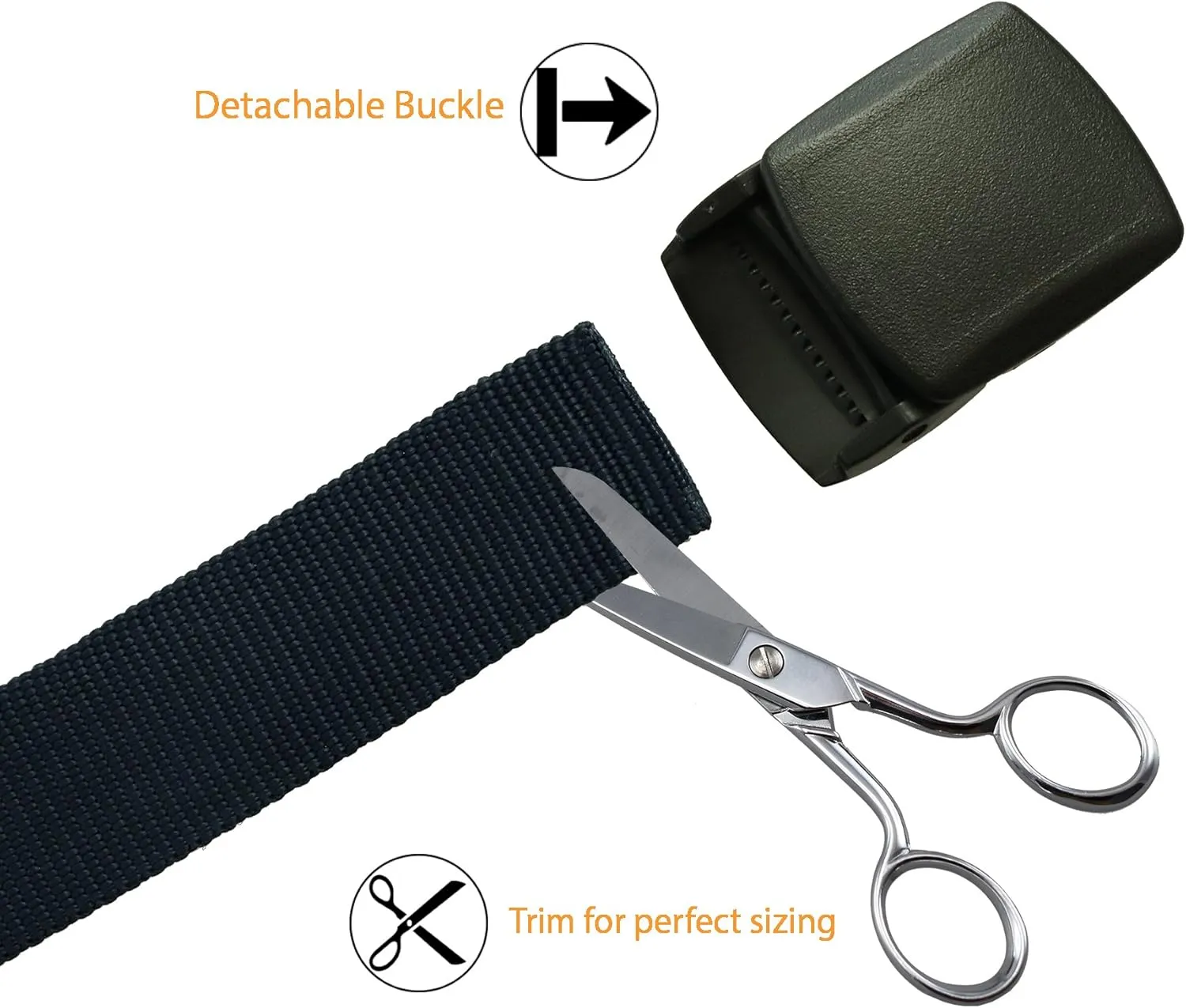 Thomas Bates Trekker Web Belt with Detachable Polycarbonate Military Style Nylon