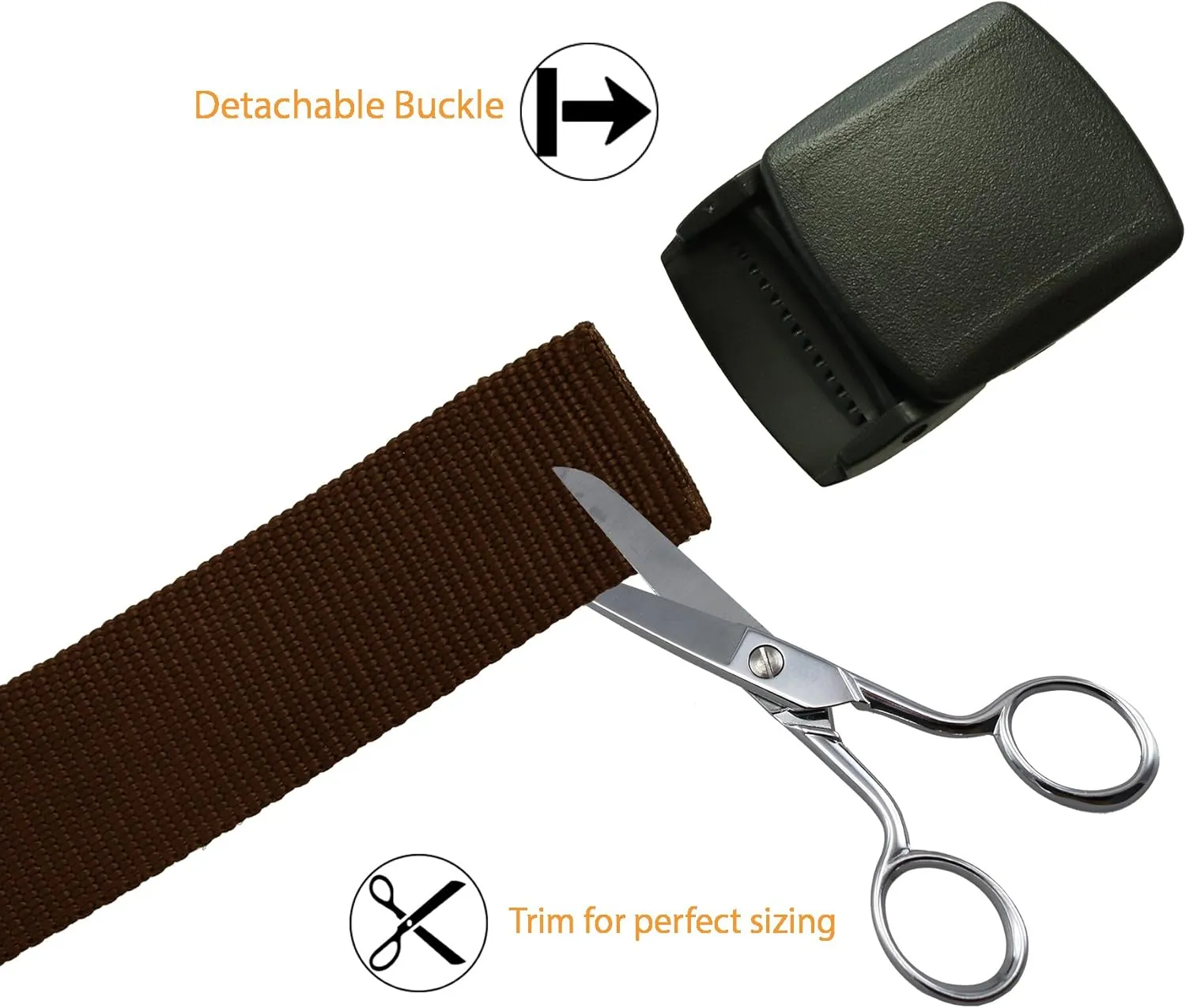 Thomas Bates Trekker Web Belt with Detachable Polycarbonate Military Style Nylon