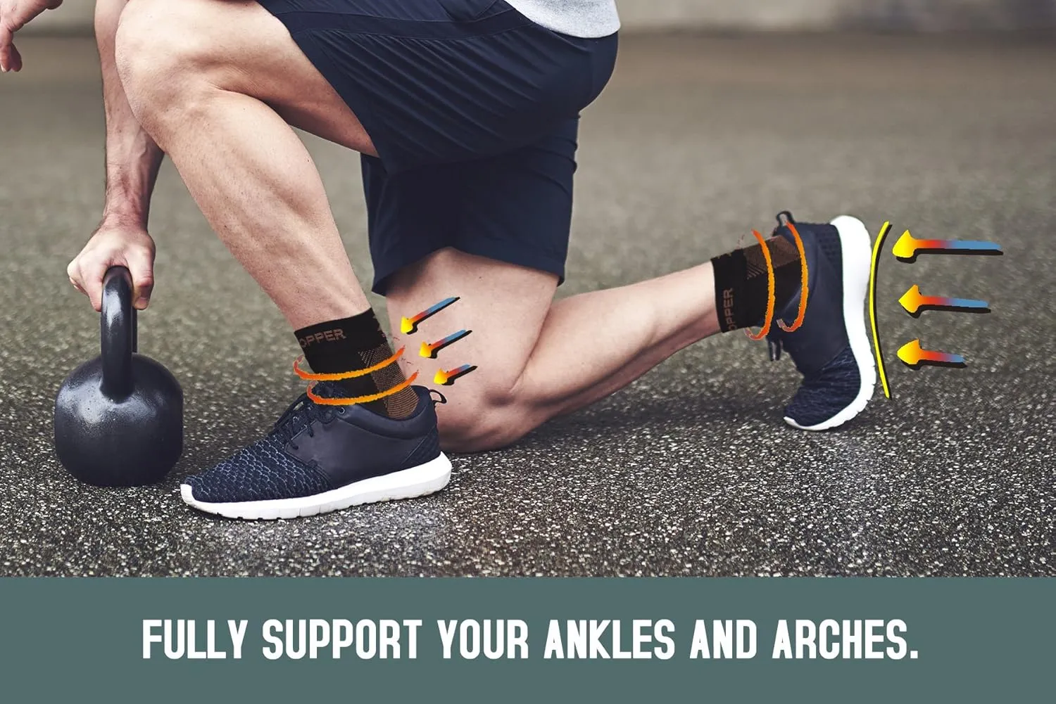 Thx4Copper Infused Plantar Fasciitis Socks for Arch Pain, Reduce Swelling&Heel Spurs, Ankle Sleeve Arch Support-PAIR