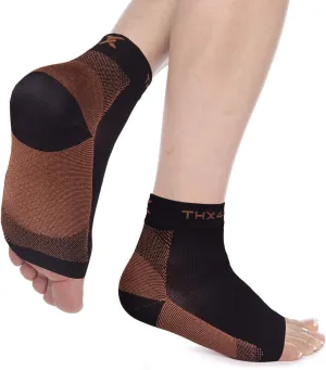 Thx4Copper Infused Plantar Fasciitis Socks for Arch Pain, Reduce Swelling&Heel Spurs, Ankle Sleeve Arch Support-PAIR
