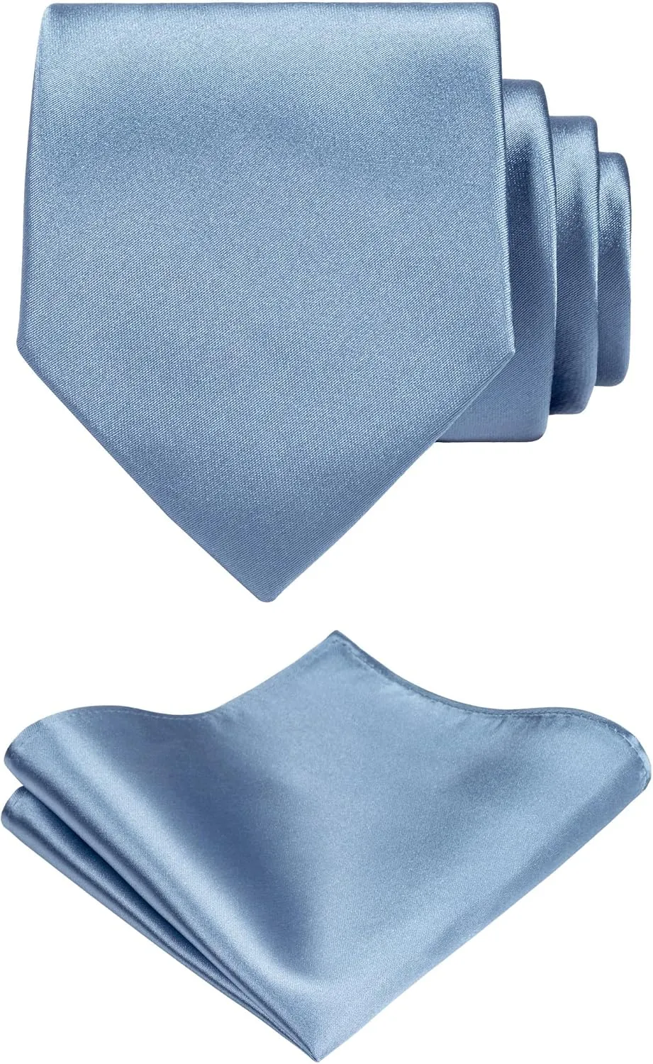 TIE G Solid Satin Woven dyed Color Formal Necktie and Pocket Square Sets in Gift Box