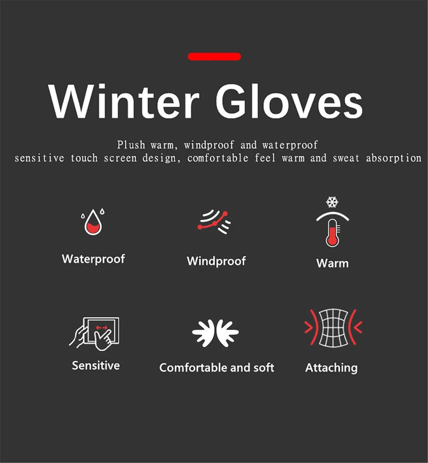 Touchscreen Winter Gloves Cold Skiing Waterproof Warm Snow Gloves For Men And Women